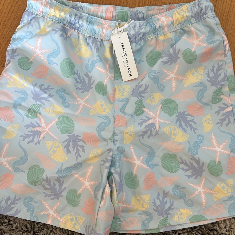 Janie and Jack Pastel Seashell Pattern Shorts size 18